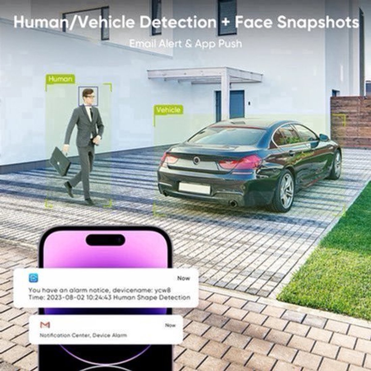 Beveiligingscamera - Beveiligingscamerasysteem - Camerabewaking - 8CH POE Camera Kit - 5MP NVR - Nachtzicht - Weerbestendig - AI Bewegingsdetectie - Binnen en Buiten - 4 Camera's - 1T Ingebouwde HDD