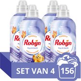 Robijn Wasverzachter - Puur & Zacht - 4 Stuks - 156 Wasbeurten - Voordeelverpakking