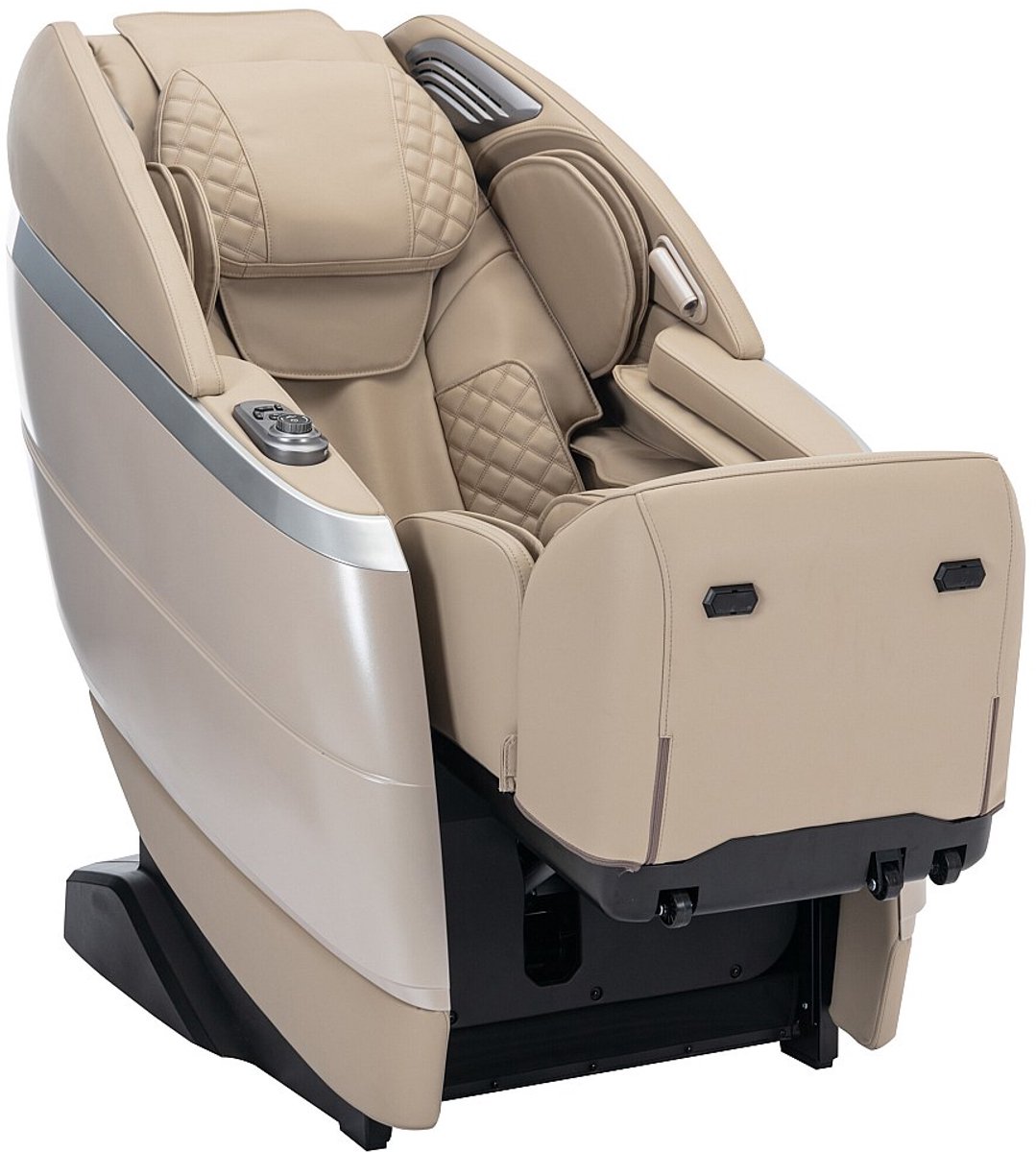 Vente-unique Massagestoel van kunstleer - Spraakbediening - Zero gravity-systeem - Beige - ULAP