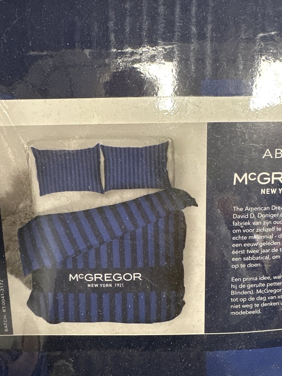 McGregor New York Satin Stripe Blue Dekbedovertrek 1persoons 140x220