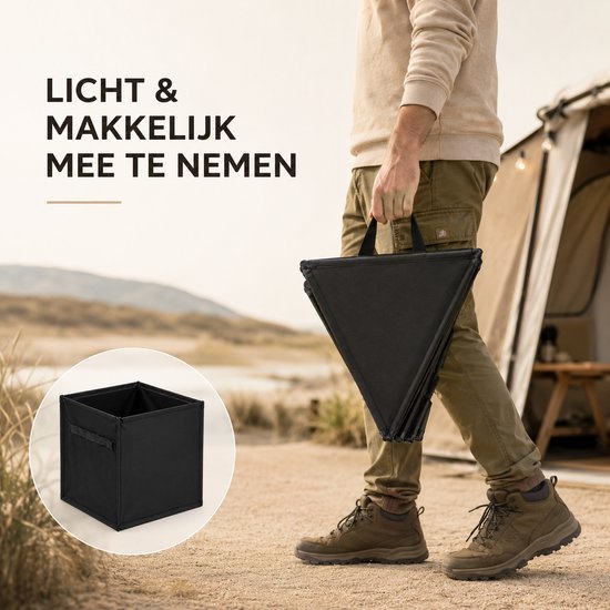 Sercano Opvouwbare Prullenbak 60L - Grote Afvalbak voor Auto, Camping, Tuinafval & Kofferbak - Waterdicht & Lekvrij - Inclusief 10 Vuilniszakken - Oxford-canvas - Zwart van sercano — afbeelding 4