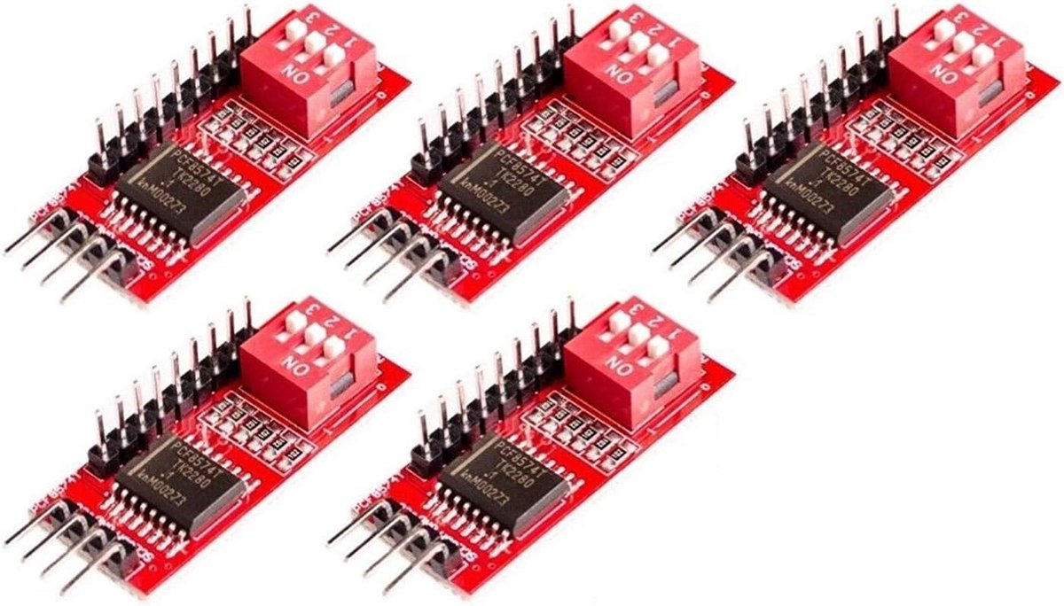 5 stuks I/O uitbreidingsmodule voor I2C interface, geschikt voor cascadering en hoge/lage niveaus