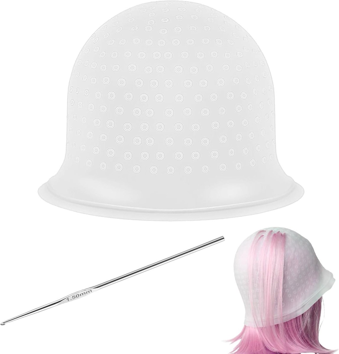 Set van Herbruikbare Siliconen Haar Marker Strips met Hoed en Haak voor Kleuren en Verven zonder Gaten - Perfect voor Creatieve Haarstijlen