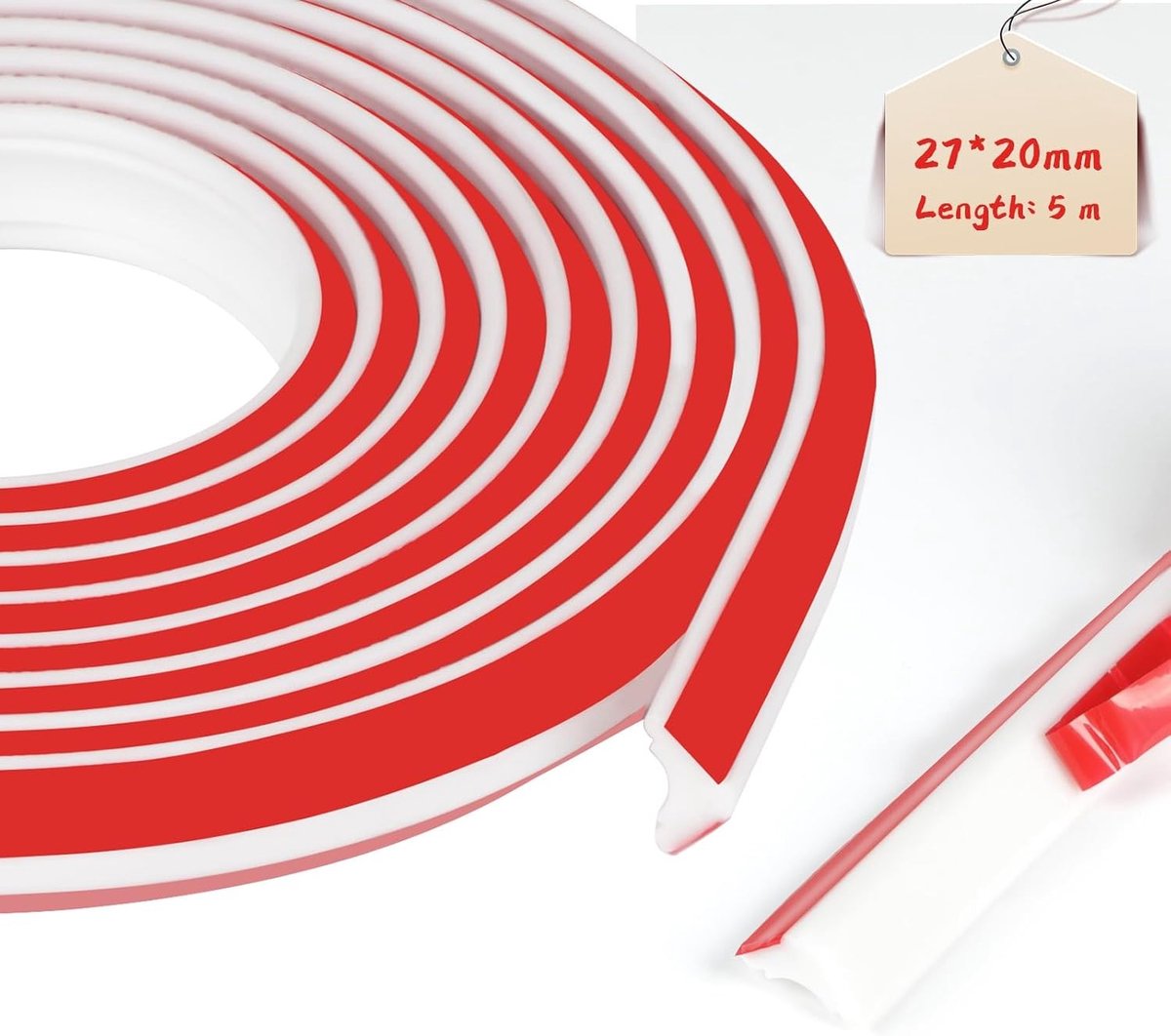 Decoratieve Wandstrips van Polystyreen - Flexibele Zelfklevende Hoekstrips voor Wandcorrectie - 5 m, 27 x 20 mm, Wit, Perfect voor Interieurdecoratie en Renovatie