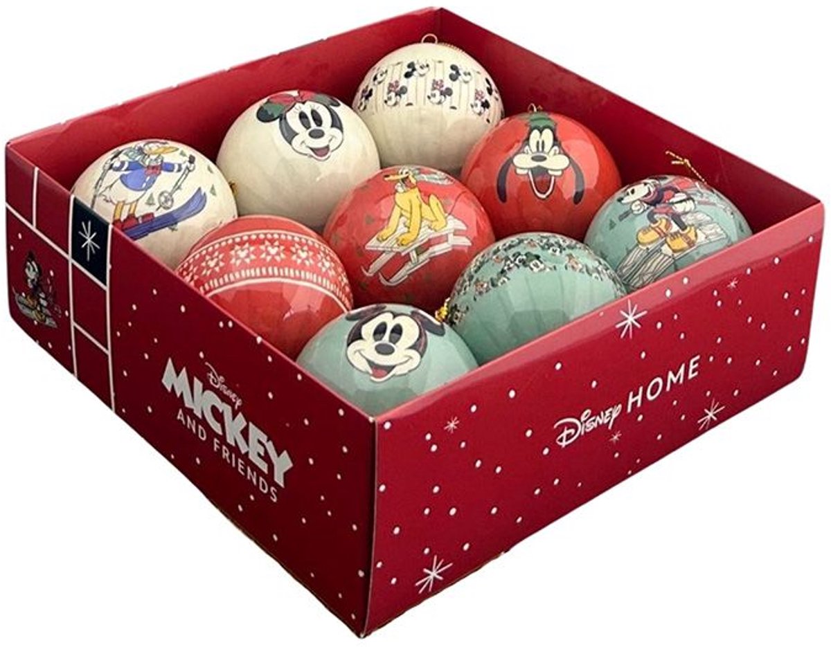 Disney - Kerstballen set polyfoam Mickey 9 stuks 7,5 cm
