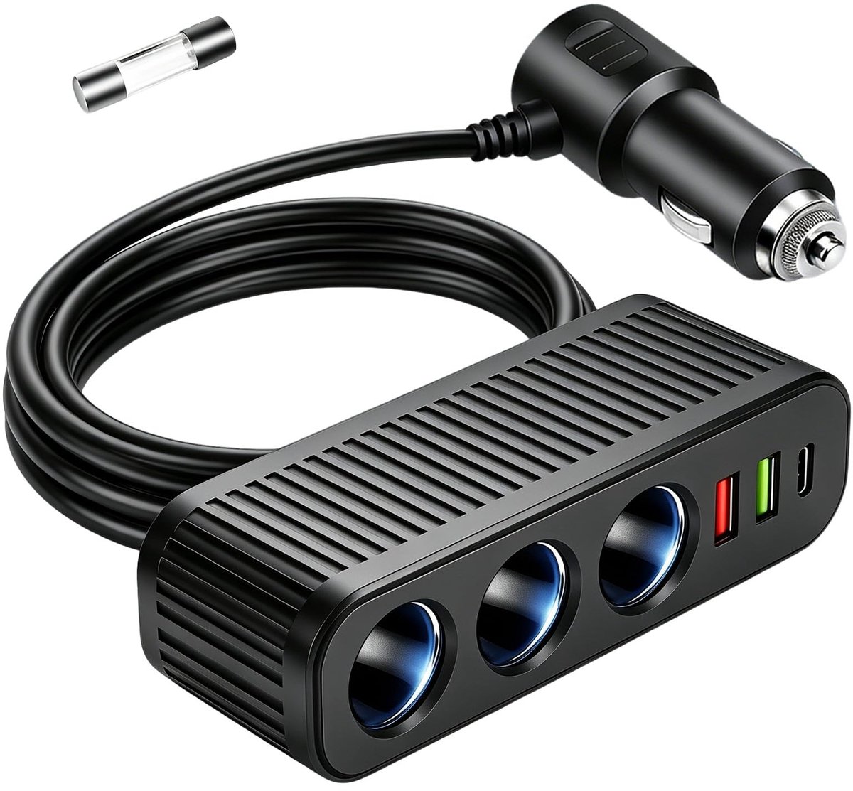 120 W oplader voor sigarettenaansteker, 12 V, 24 V, 6-in-1, splitter voor - ShopVlot