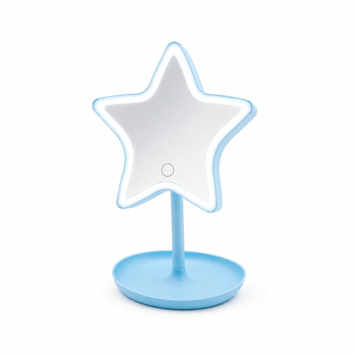 HI BEAUTY! - Led-make-upspiegel - lichtblauwe ster - touch dimbaar, licht instelbaar 360°, geïntegreerde - ShopVlot