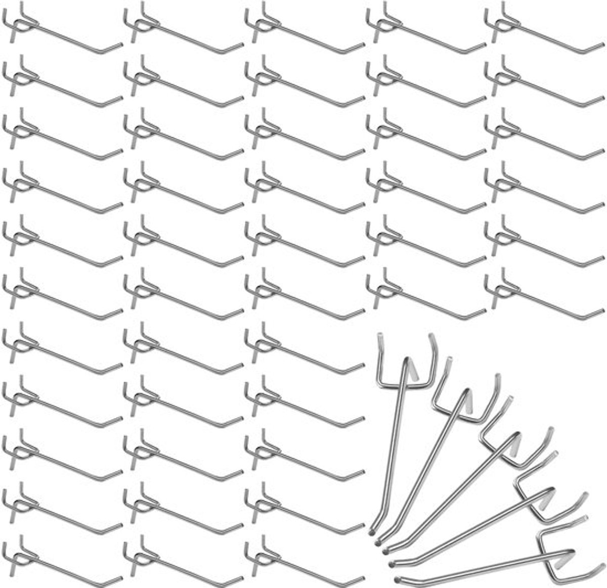Dailygoody - Stalen Haak - 50 Pack - Sterk en Duurzaam - 10.5cm - Organisatie Haak
