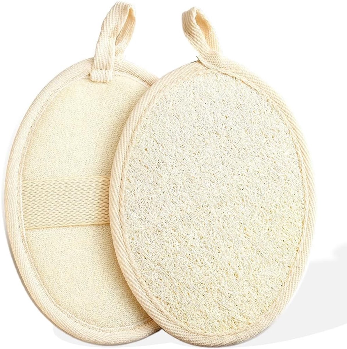 Natuurlijke luffa-spons voor lichaamsscrub, exfoliatie en huidverzorging in de badkamer, 2 stuks