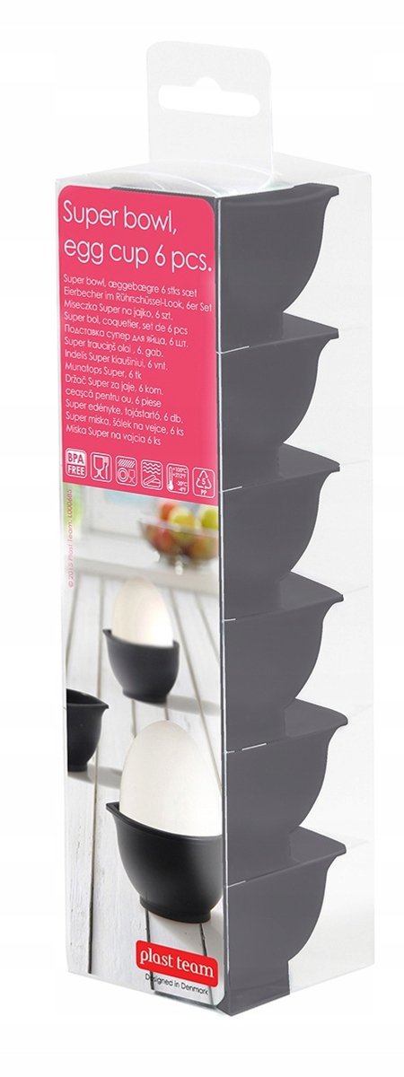 Plast Team Ei Dopjes Set - 6 stuks - Grijs
