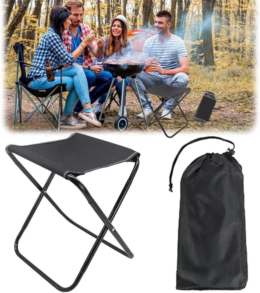 Opvouwbare Stoel voor Buitenactiviteiten - Lichtgewicht Aluminium Campingstoel, Ideaal voor Vissen en Reizen, Compact en Draagbaar