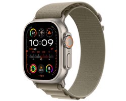 Apple Watch Ultra 2 GPS + Cellular 49 mm titanium met Alpine Loop olijfgroene band MREY3FD/A - maat M