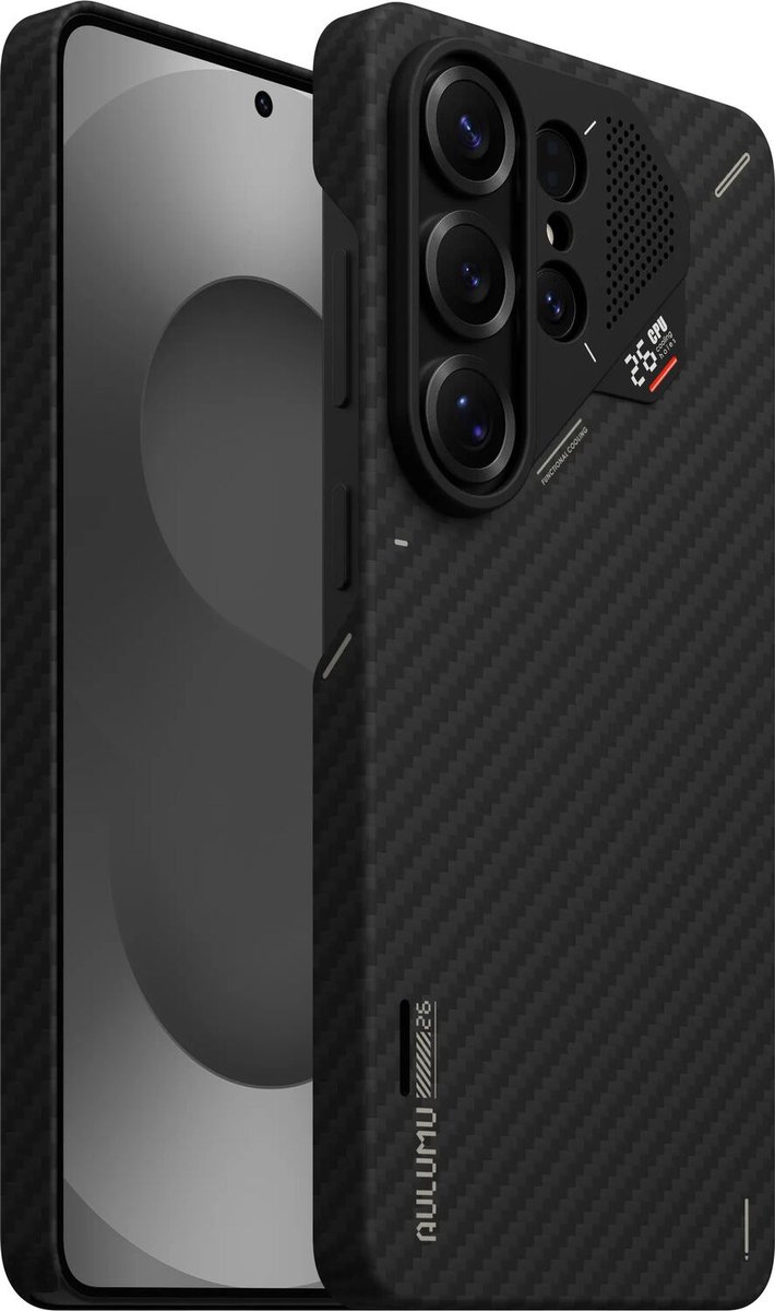 AULUMU Ultra-Slim Case - Hoesje Geschikt voor Samsung Samsung Galaxy S26 Ultra - Compatibel met MagSafe - 1500D Aramid Fiber Back Cover - Ultra Dun - Zwart