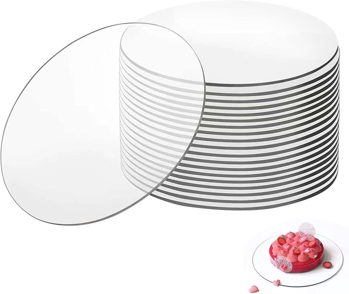 Ronde Acrylaatplaten, 10 Stuks, 15 cm, Duidelijk en Transparant, 0.3 cm Dik, Geschikt voor Schilderijen en DIY Creaties