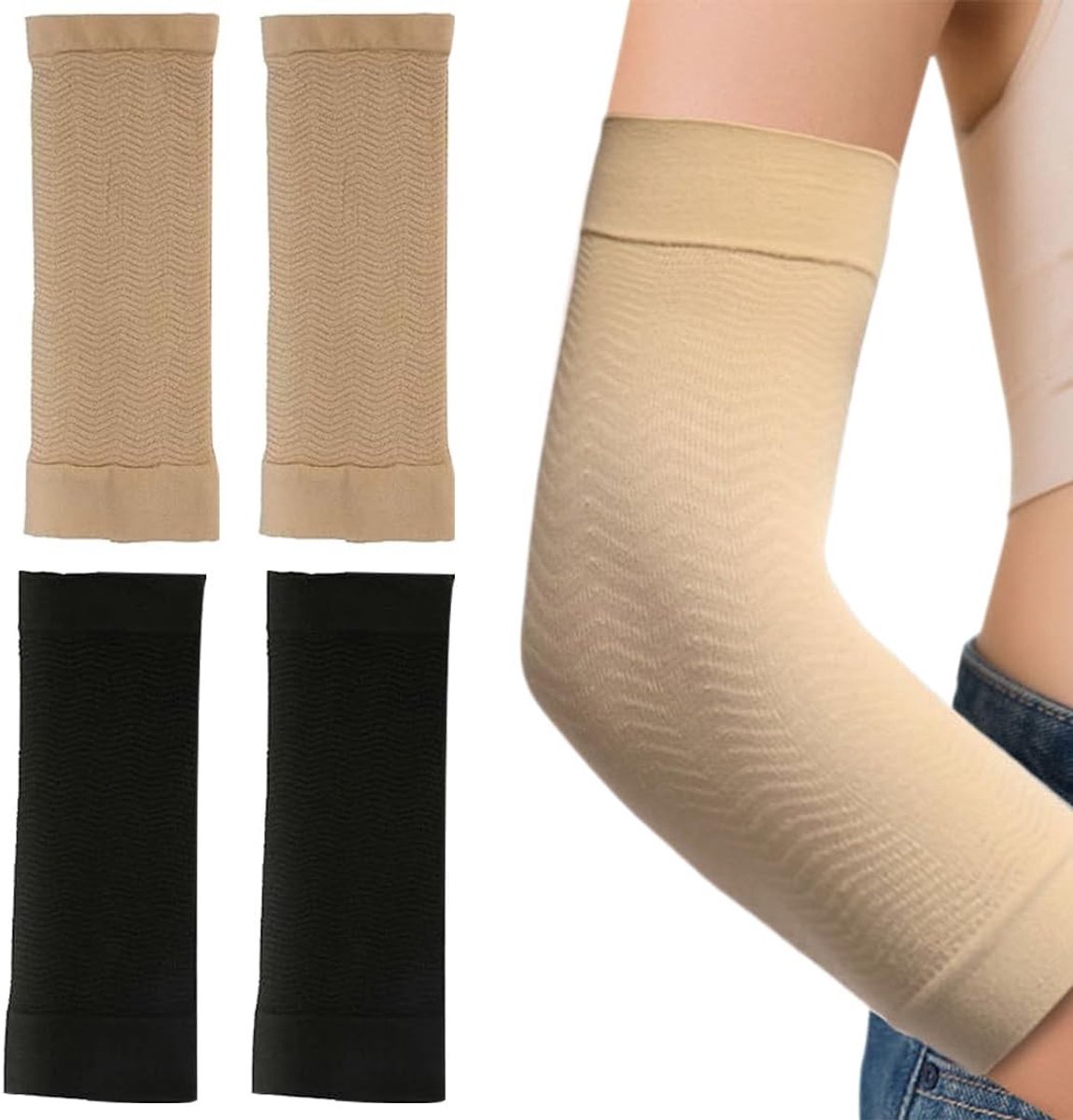 Ademende Compressie Elleboogbeschermers voor Sport en Tattoo - Unisex Arm Shapers, 2 Paar