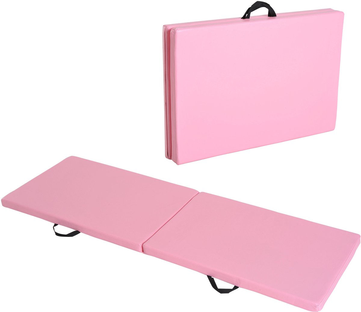 HOMCOM Gymnastiekmat-Synthetische bekleding, EPE-schuimvulling-180L x 60B x 5H cm-Roze