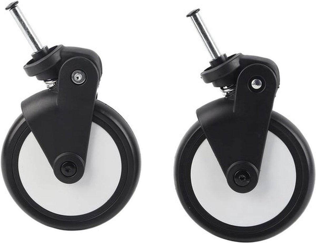 Massief Natuurrubberen Wielen voor Kinderwagens - Set van 2 met Gereedschap - Vervangende Accessoires met Rubberen Wielenenergië Soepele Rit - Duurzame Kinderwagenonderdelen