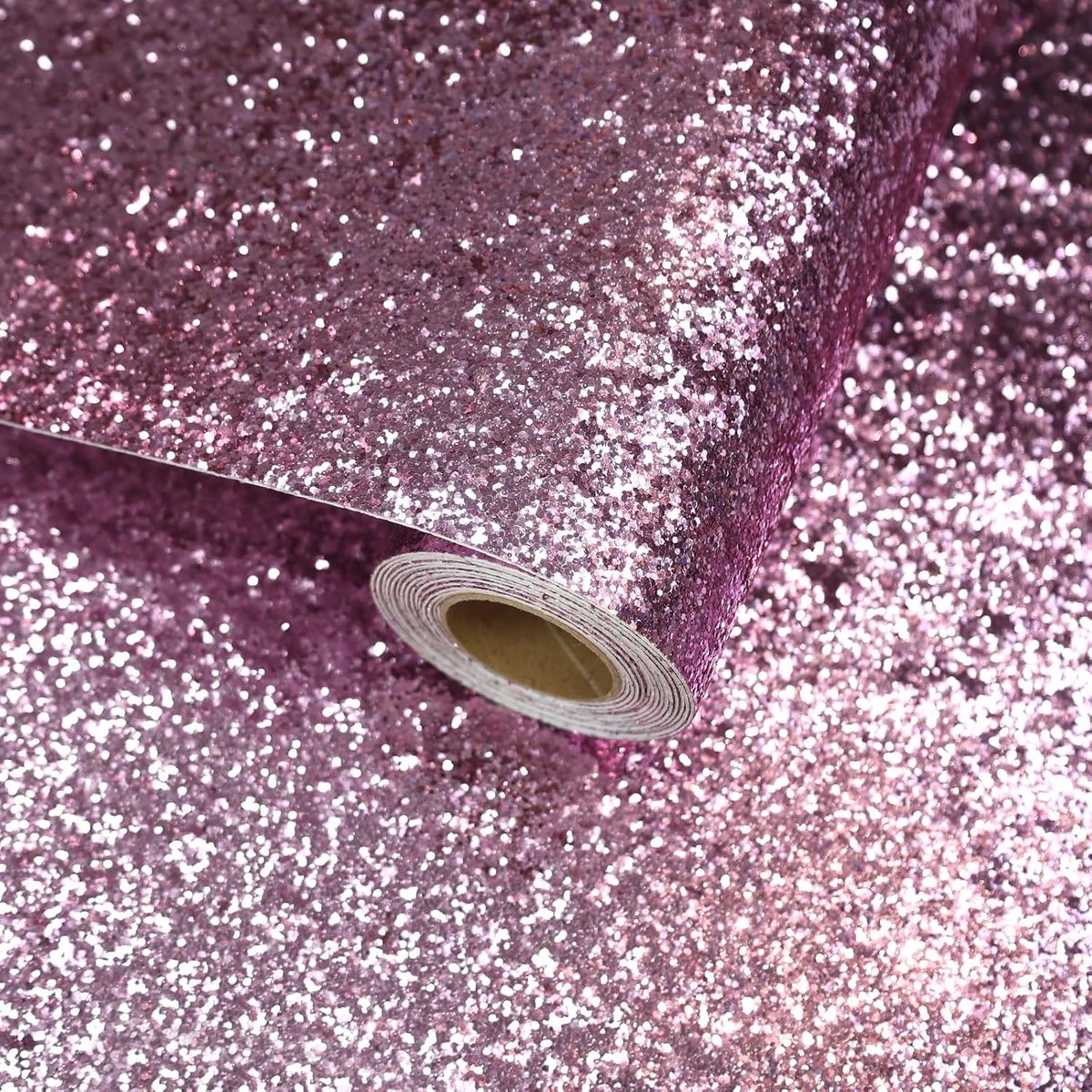 Zelfklevende Glanzende Roze Glitter Behang voor Meubels - 30cm x 300cm Decoratieve Wandbekleding, Verwijderbare Folie voor Interieur en Creatieve Projecten