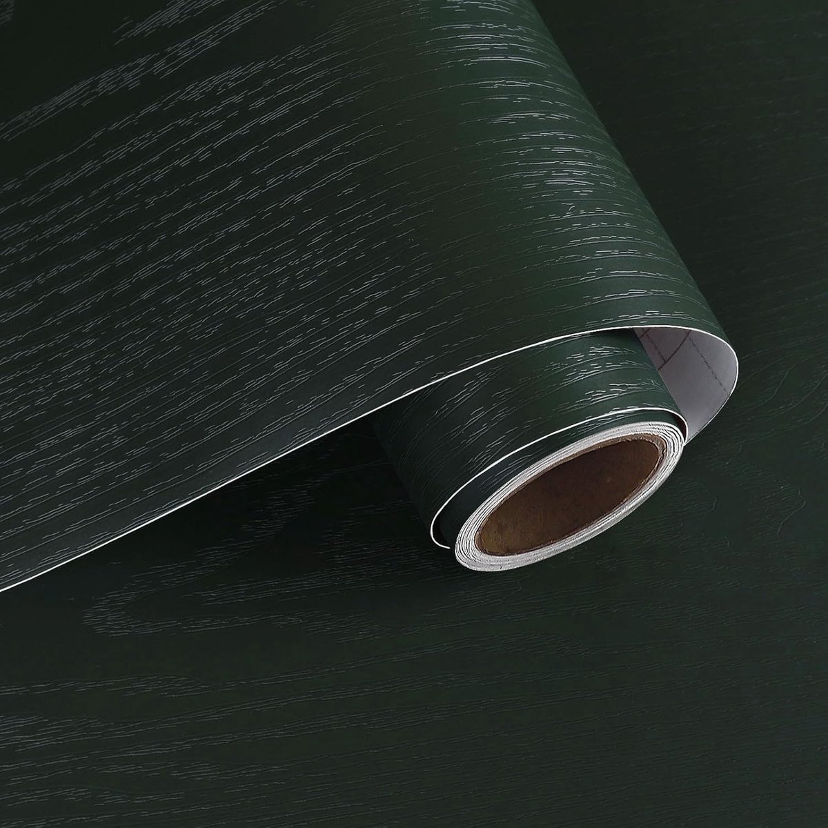 Donkergroene houten behangrol van vinyl - 40 cm x 200 cm - Natuurlijke uitstraling, interieurdecoratie, muurdecoratie