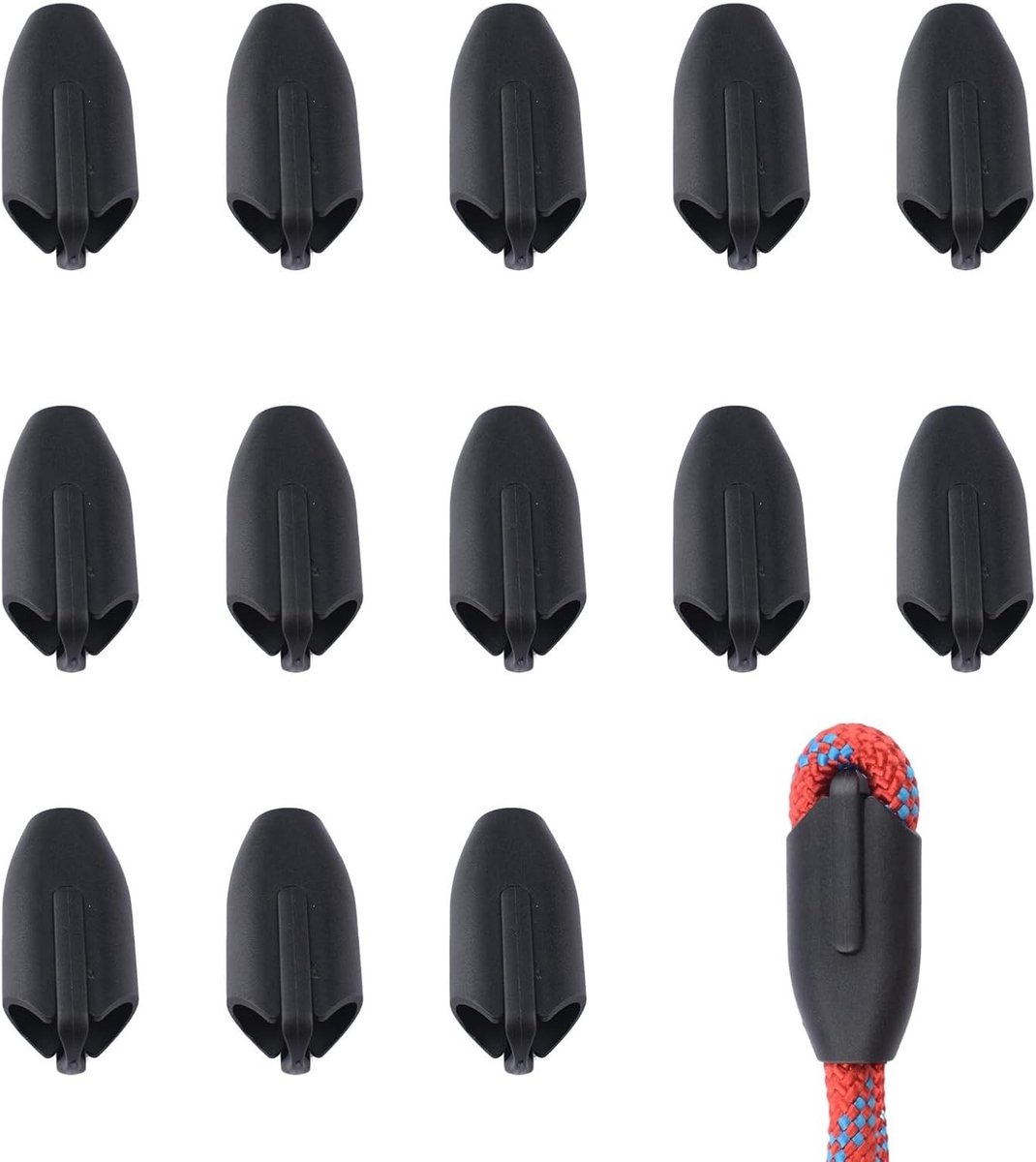 20 Stuks Herbruikbare Touwklemmen, Plastic Touwconnector Klemmen voor Nylon en Gevlochten Touwen (Gaatjes van 10mm)