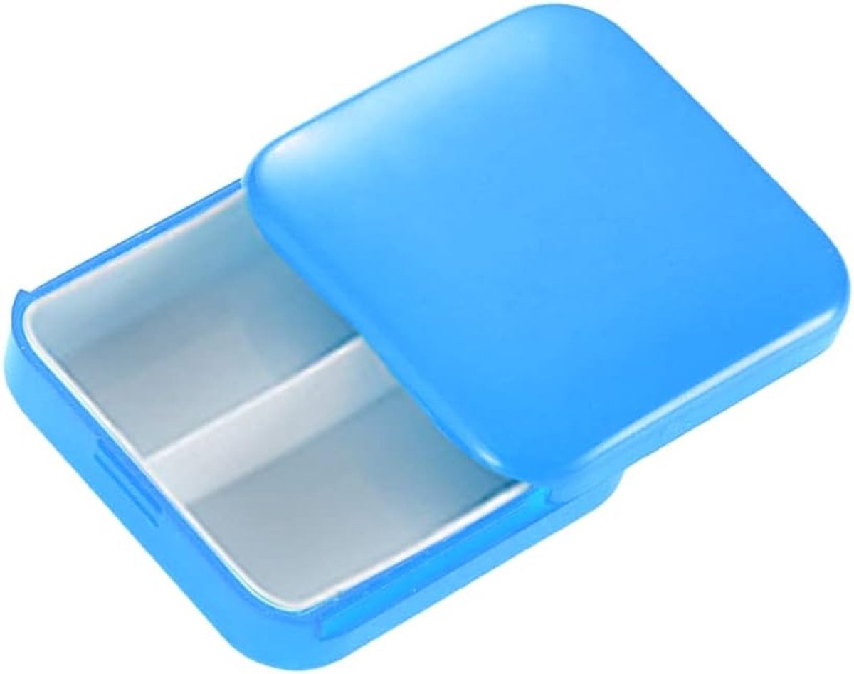 Compacte Pillendoos met 2 Compartimenten, Ideaal voor Reizen en het Opbergen van Vitaminen en Medicijnen