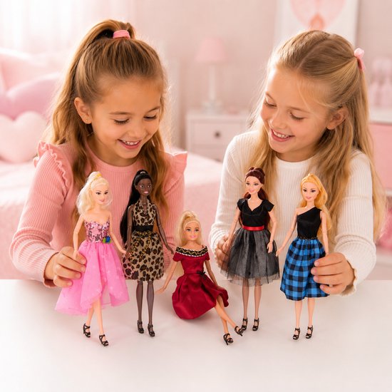 Isa's Friends® Poppenkleertjes - 5 Outfits voor poppen - Geschikt voor o.a Barbie - Setje 'Zoë' van Isa's friends — afbeelding 2