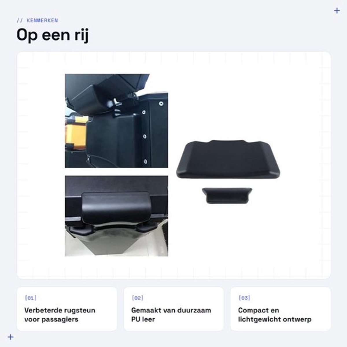 Dailygoods- Rugleuning Universeel - Achterkussen - Passagiersrugleuning - PU Leren