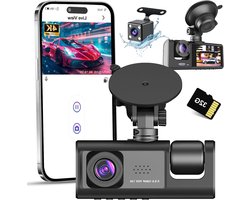 Auto Camera - Rijcamera Recorder - Veilige Ritten - Ultra Groothoek - 3 Kanaals - Zwart