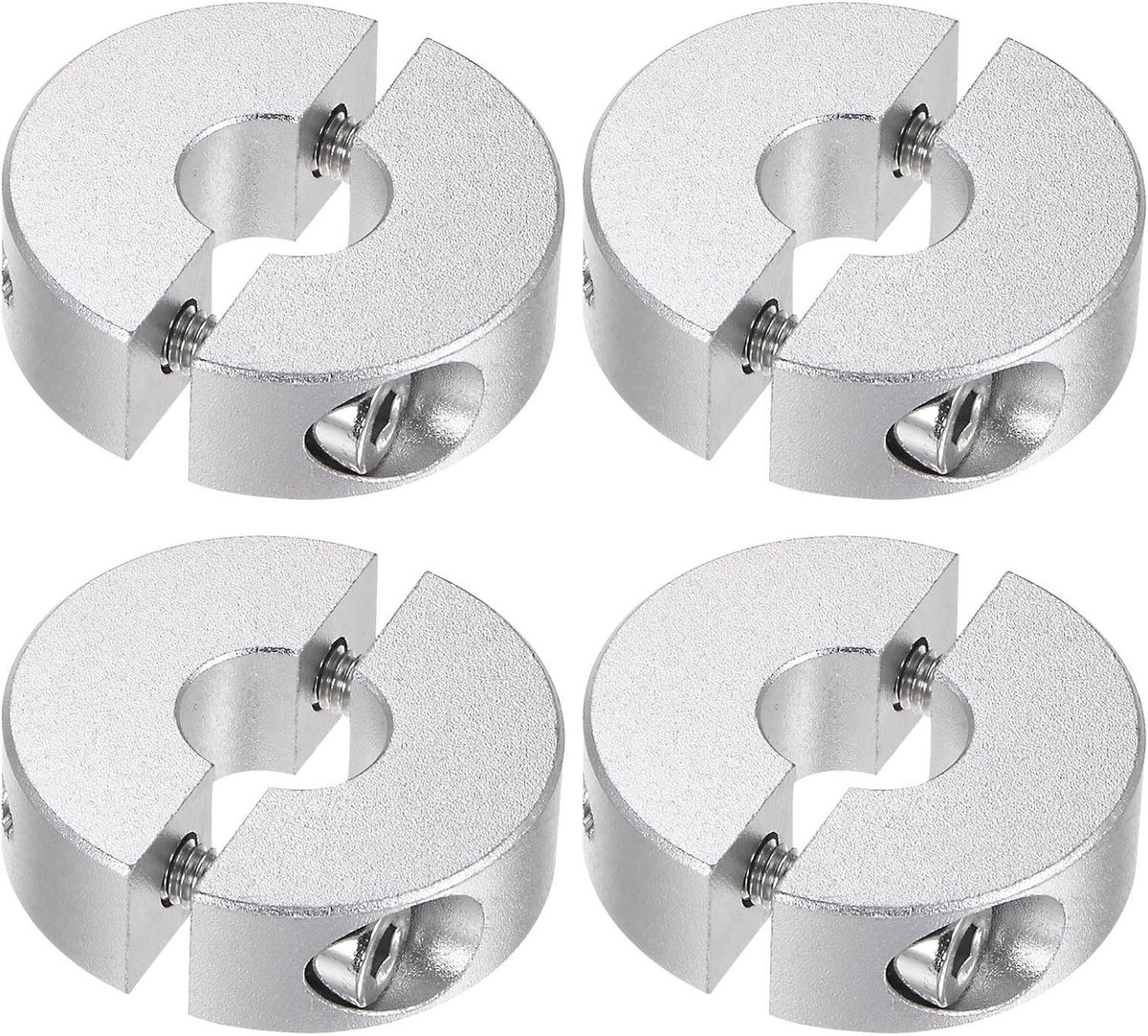 Machineklem - Aluminium - 10 mm as - Dubbele halsband met schroefklem - Voor positionering en bevestiging in machines