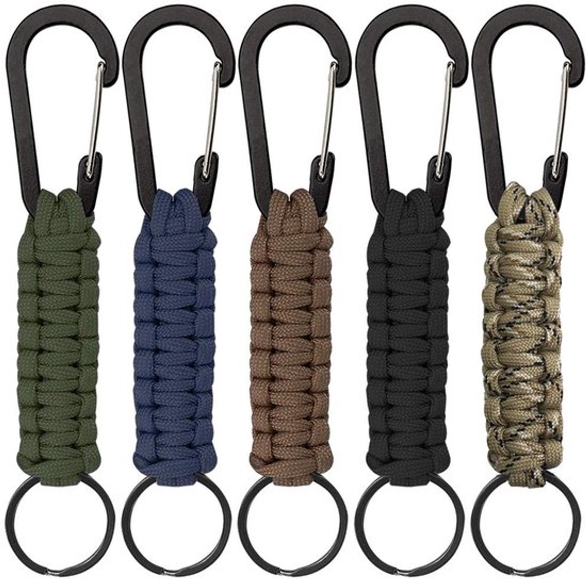 Allecto - Paracord Sleutelhangers met Karabijnhaak - Gevlochten Sleutelkoord