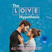 Boekomslag van 'The Love Hypothesis' met een man en vrouw die elkaar omhelzen, tegen een achtergrond van scheikundige formules.