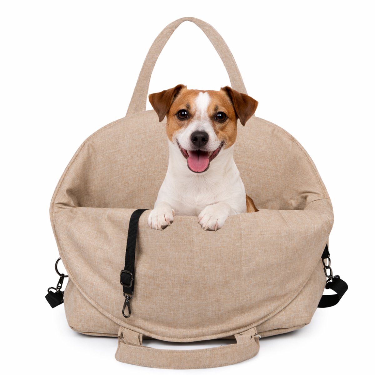 Dogeste 3-in-1 hondentas - beige Oxford - voor auto en als hondenmand