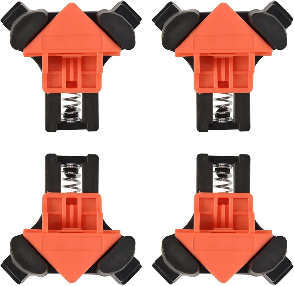 Hoekklem houtbewerking - 90 graden - Kunststof en rubber - 5-22 mm klembereik - Set van 4 voor doe-het-zelf projecten