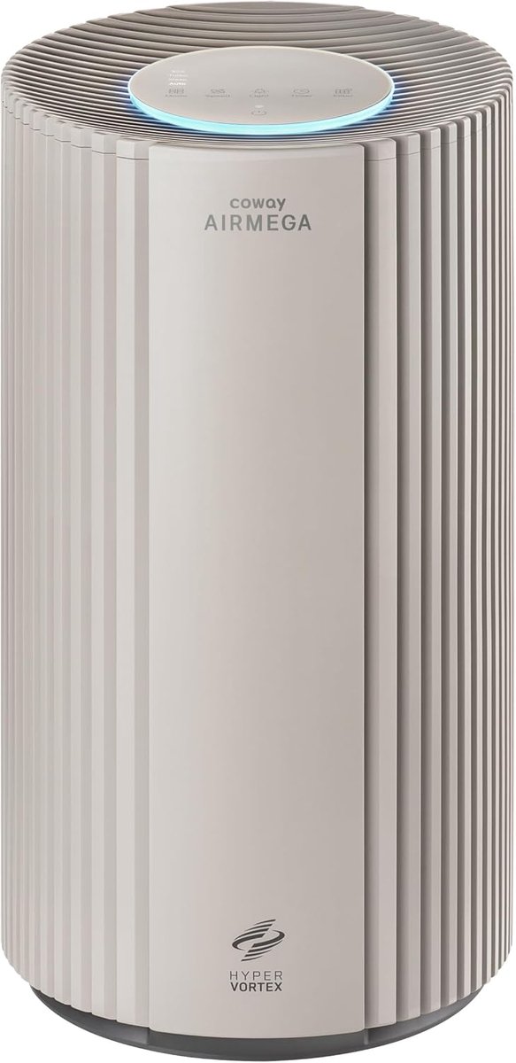 Coway Airmega 350 Luchtreiniger - Voor ruimtes tot 185 m² - HEPA filter + koolstoffilter - 713 m³/u - Tegen stof, pollen en allergenen - Energiebesparende modus - ECARF gecertificeerd - Beige