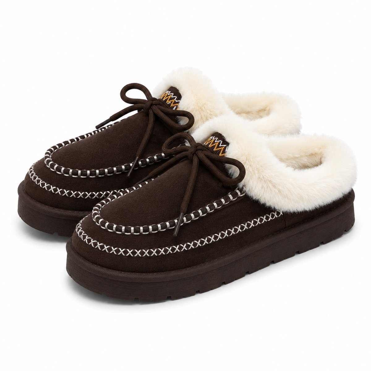 Dames Pantoffels – Warme Sloffen – Antislip Zool – Maat 40 – Donker bruin – Valt klein, bestel 1 maat groter