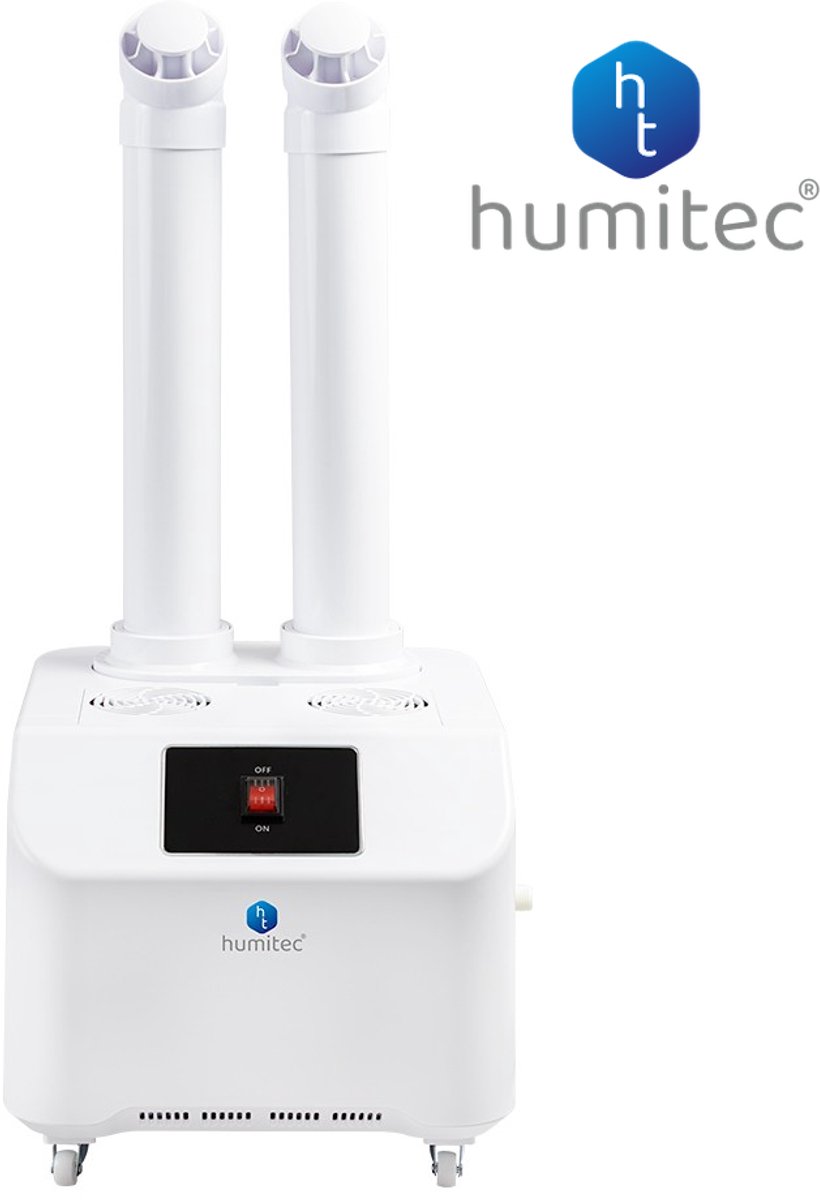 Humitec® Industriële Luchtbevochtiger 6L – 6000 ml/h – Analoge bediening- Tot 120m2 - Voor Kweekruimtes, Kassen en Terrarium – Professioneel – Met Wateraansluiting