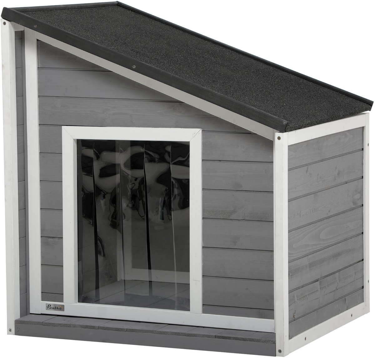 PawHut Hundehütte mit zu öffnendem Schrägasphaltdach D02-151V00