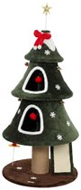 Krabpaal, kerstkrabtoren met twee slaapplekken, sisal ladder, jute palen, anti-kanteltouw, hangende ballen, 60 x 60 x 132 cm