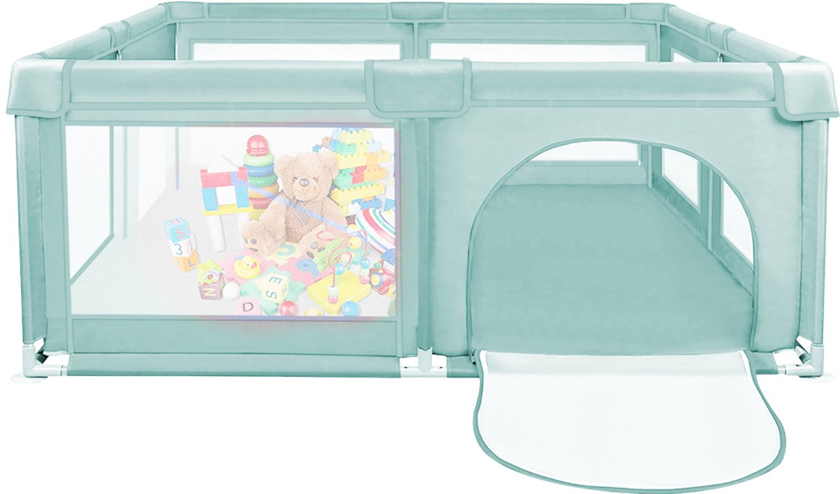 PIPIPOXER Baby Grondbox – Babybox 120x120 cm - Speelmat –Kinderbox - Speelbox– Inclusief Speelmat & 50 Speelballen- Kruipbox Playpen - Basket – Groente