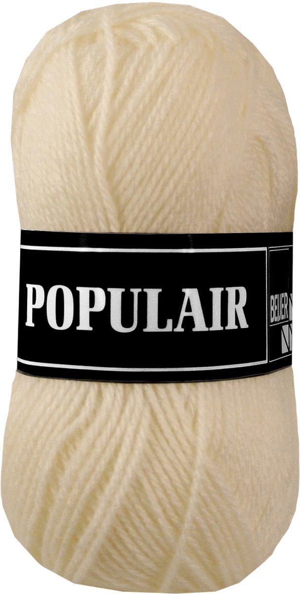 Beijer Populair acryl garen - ecru (07) - 1 bol haakgaren/breigaren - naald 3,5 a 4mm