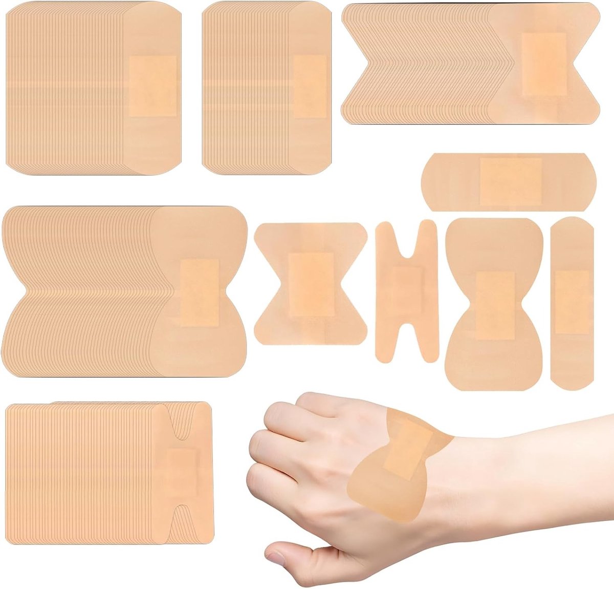 220 stuks elastische flexibele pleisters voor vingertoppen, wondpleisters, huidvriendelijk, ademend en comfortabel in gebruik