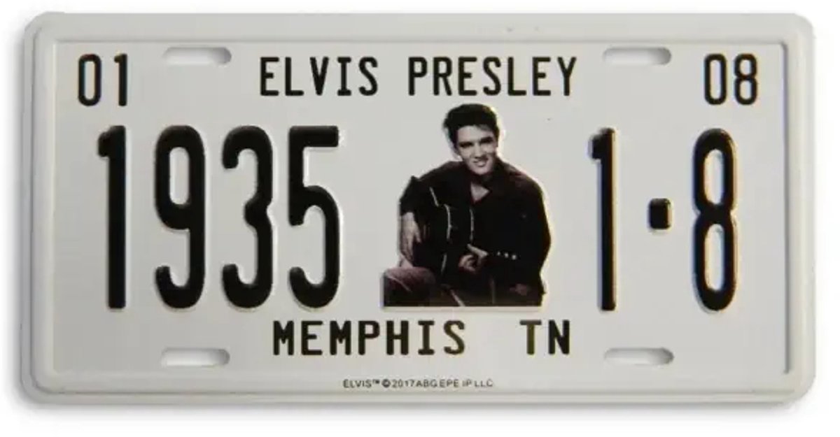 Elvis Presley Kentekenplaat Magneet Memphis 8,5 x 4 cm