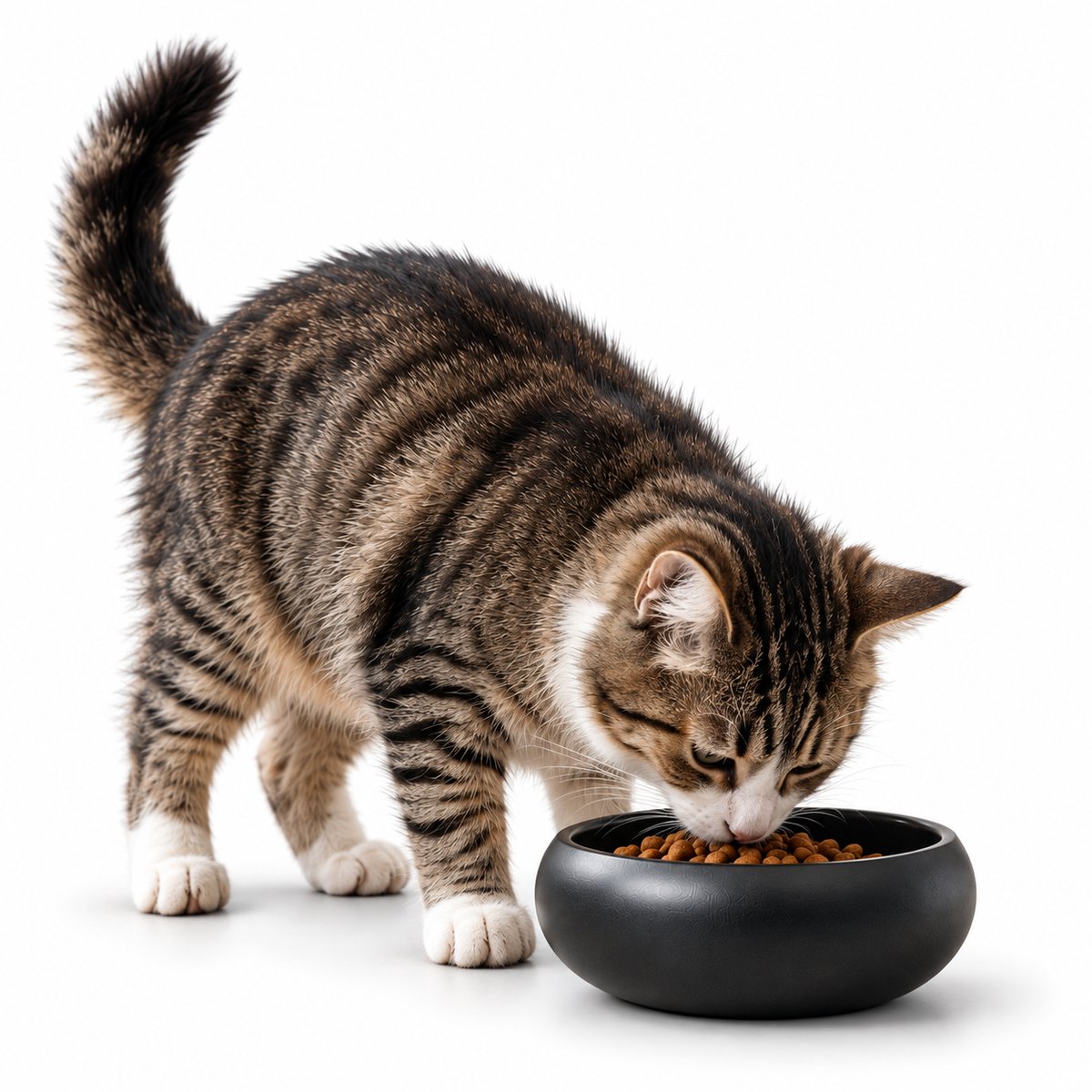 belviona Kattenvoerbak zwart, RVS 800 ml voor voer & water