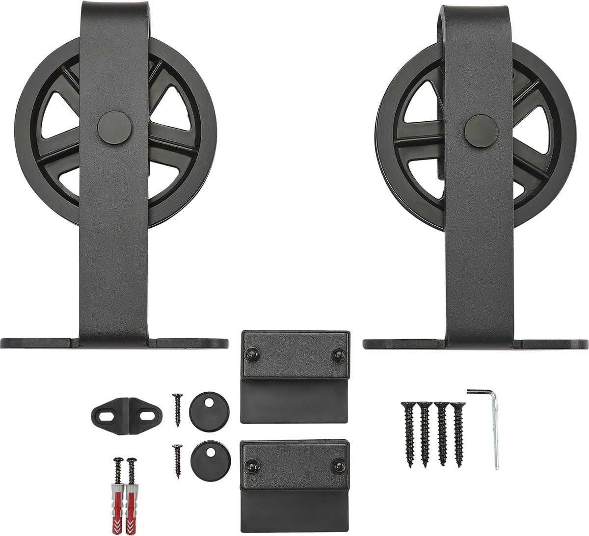 SOTECH Rolset van 2 CHAMBER Ø 120 mm voor schuifdeuren staal Zwart