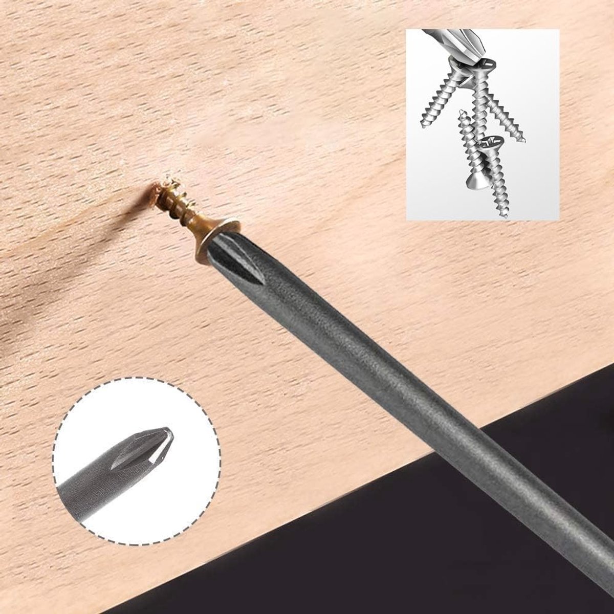 6-delige Magnetische Schroevendraaier Bit Set van S2 Staal, Geschikt voor Elektrische Apparaten en Klussen in Huis