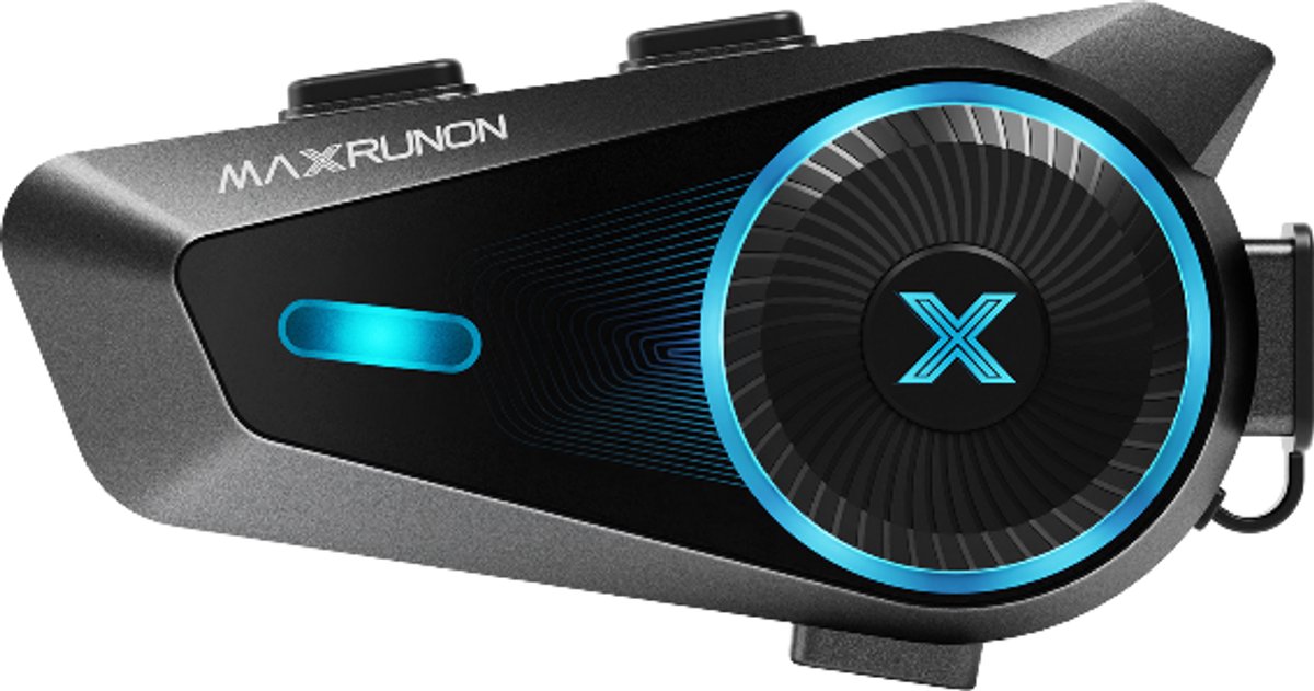 MAXRUNON D10 Motor Intercom - Bluetooth 5.4 Motorhelm Headset voor 4 Rijders - 1,6 km Bereik - AI Spraakbediening - Ruisonderdrukking - FM Radio - IPX7