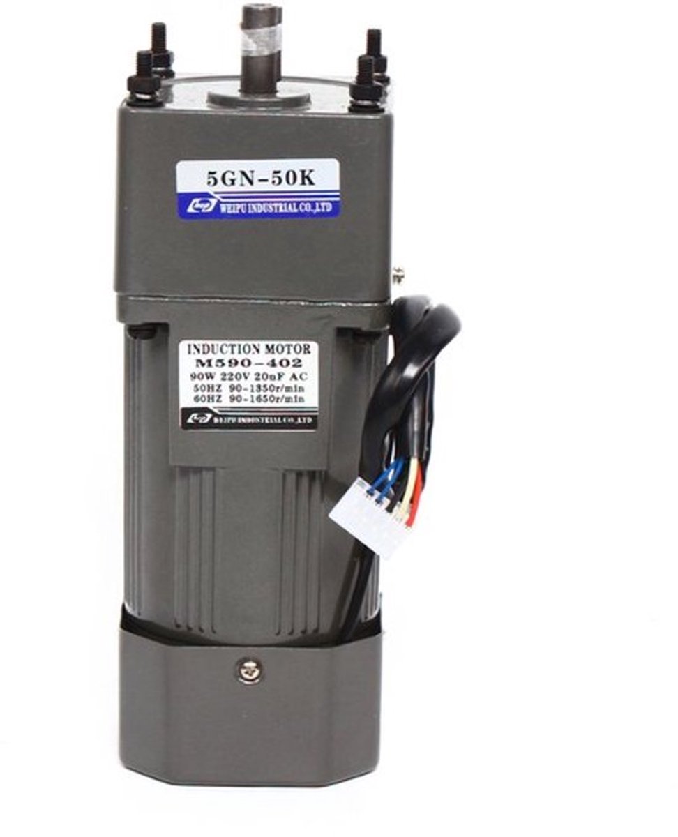 Tandwielmotor Elektrisch - 90 W 220 V Enkelfasig - 27 RPM Hoog Koppel - Reductiemotor Asynchroon - Voor Industriële Toepassingen
