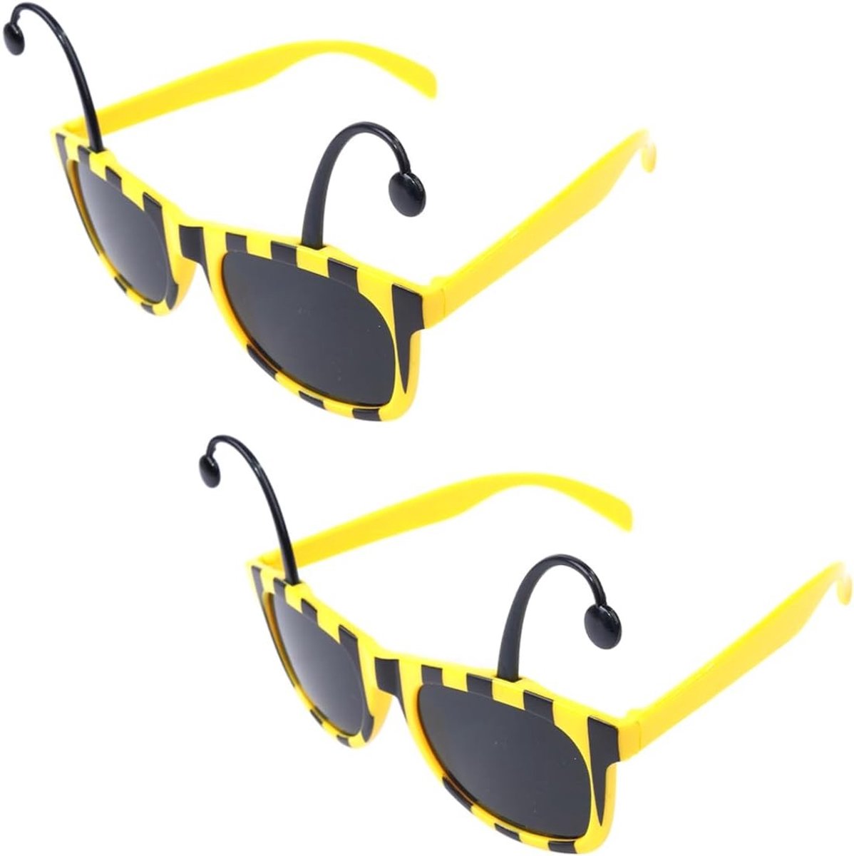 2 Stuks Zwarte en Gele Bijen Zonnebrillen voor Feestjes - Bijen Kostuum Accessoires voor Volwassenen en Kinderen