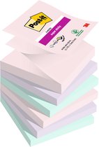 Post-it - Super Sticky Z-notes Soulful | 90 vel | ft 76 x 76 mm | geassorteerde kleuren | pak van 6 blokken