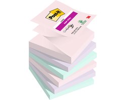 Post-it - Super Sticky Z-notes Soulful | 90 vel | ft 76 x 76 mm | geassorteerde kleuren | pak van 6 blokken